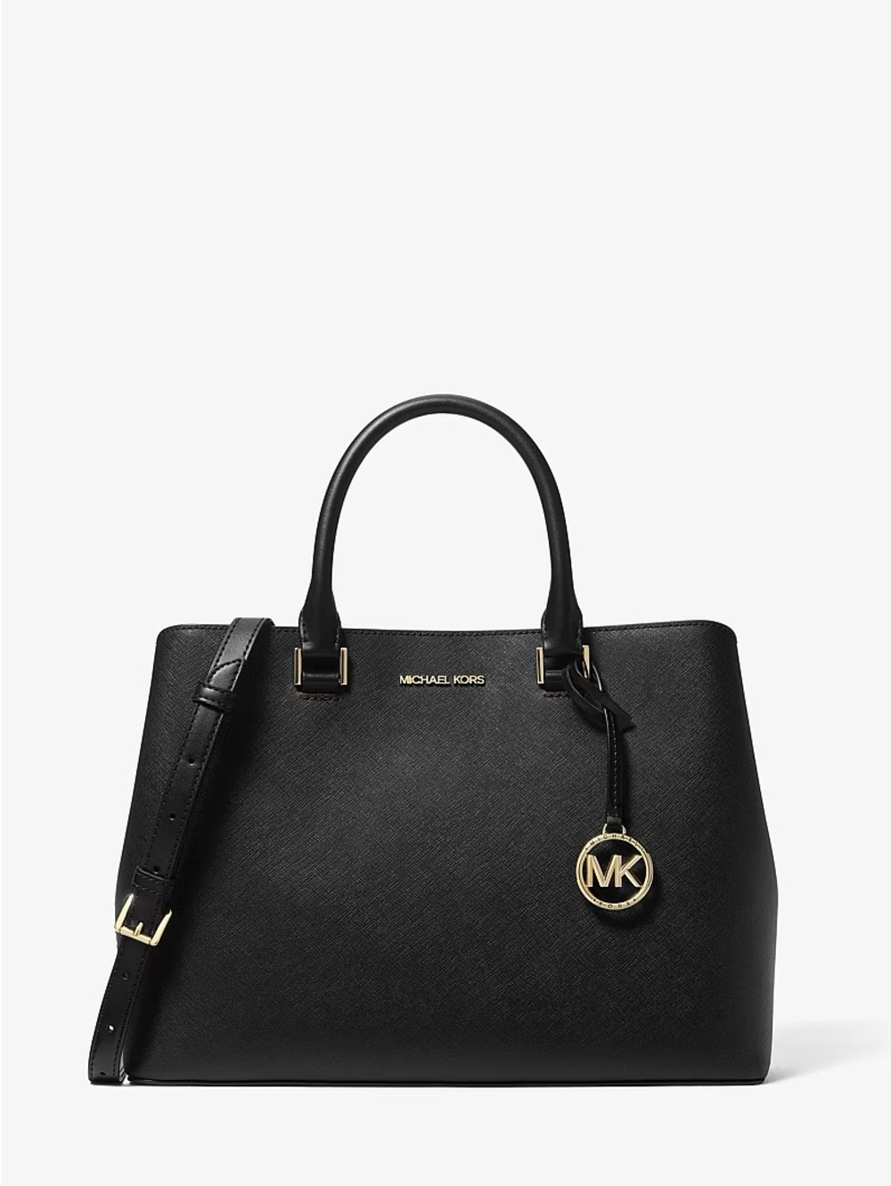 Michael Kors Black Savanah Large Saffiano Leather Satchel